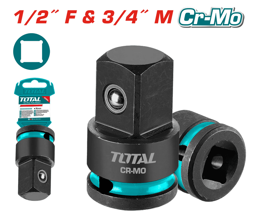 TOTAL adaptateur douille impact crmo pour clé à choc THIAD1234 - SME IMPORT