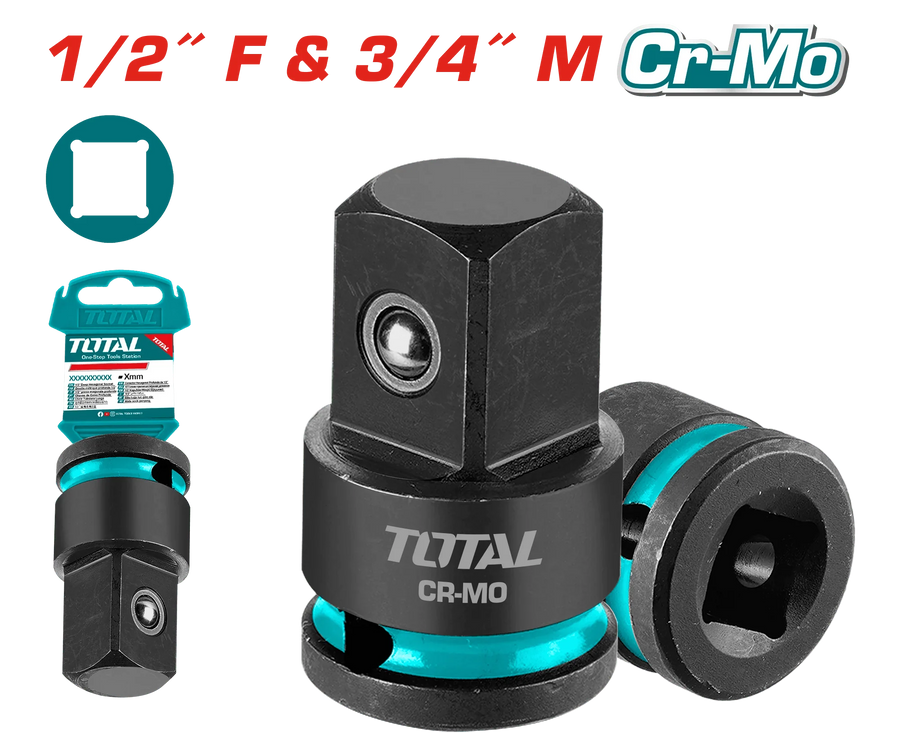TOTAL adaptateur douille impact crmo pour clé à choc THIAD1234