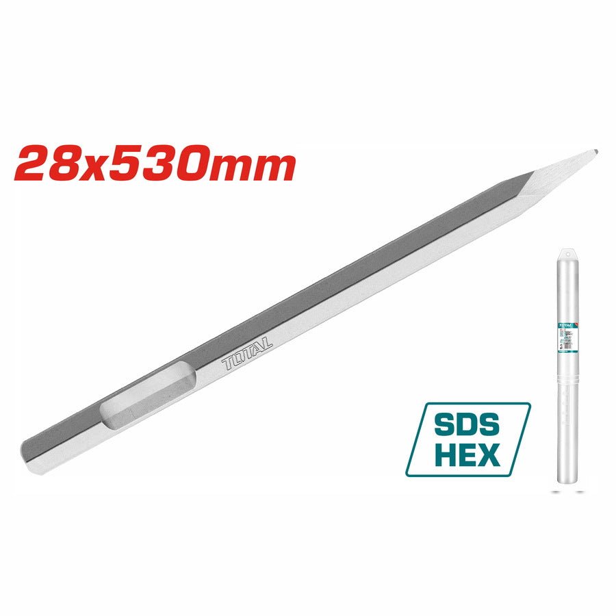 TOTAL burin SDS hex 28x530 mm démolition haute performance TAC1531282 - SME IMPORT