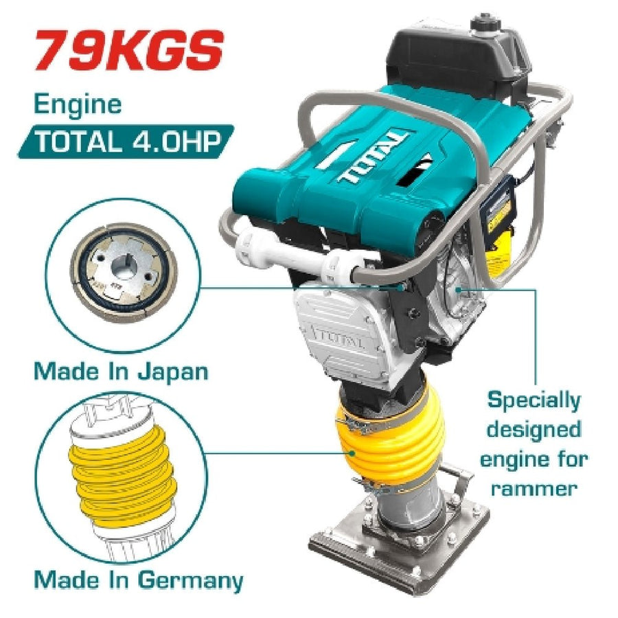 TOTAL dameuse vibrante TPS890 moteur essence 4CV 4 temps - SME IMPORT