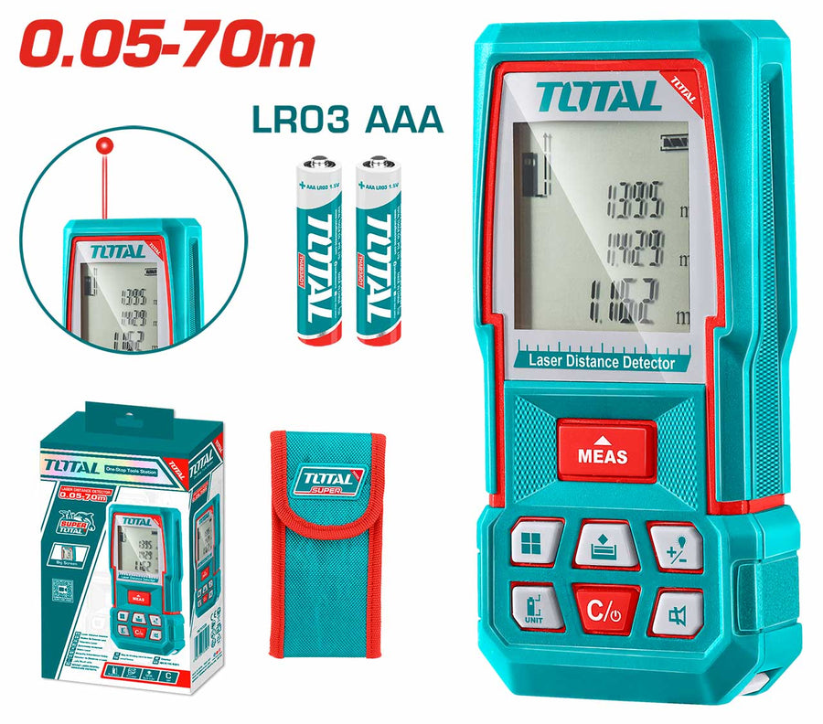 TOTAL détecteur distance laser TMT57026 précis et portable - SME IMPORT