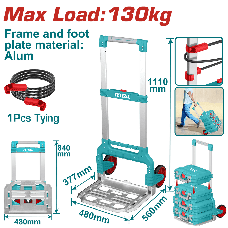 TOTAL diable pliable charge max 130 kg professionnel THWB61201
