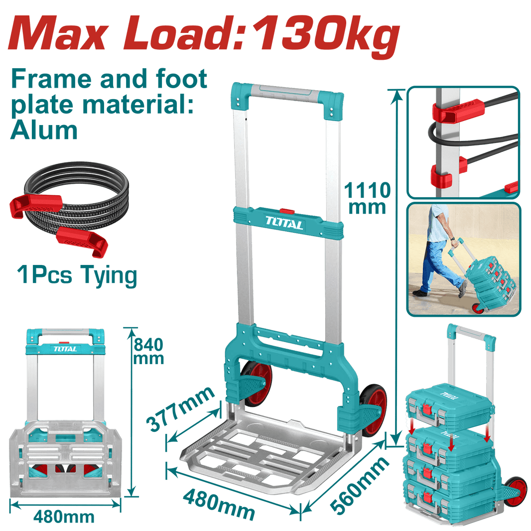 TOTAL diable pliable charge max 130 kg professionnel THWB61201 - SME IMPORT