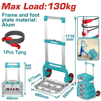 TOTAL diable pliable charge max 130 kg professionnel THWB61201 - SME IMPORT