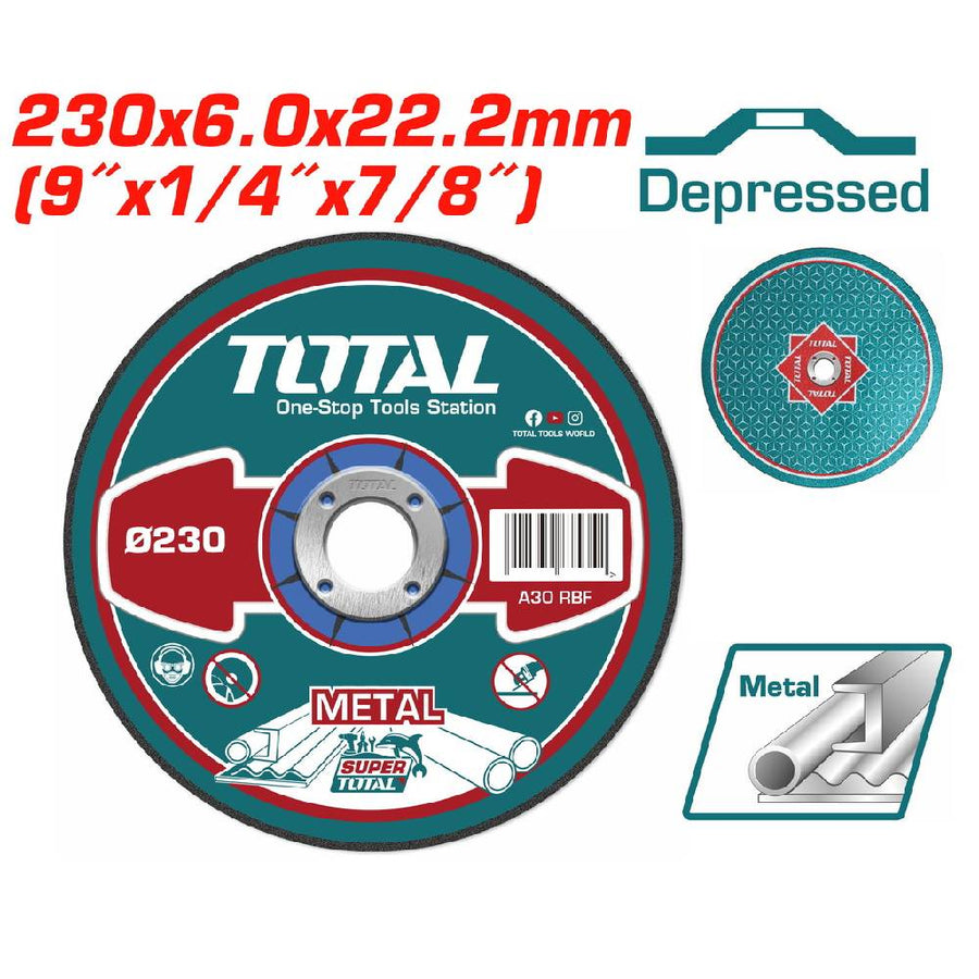 TOTAL disque à ébarber 230 mm 6 mm x 22,2 mm TAC2232301 - SME IMPORT