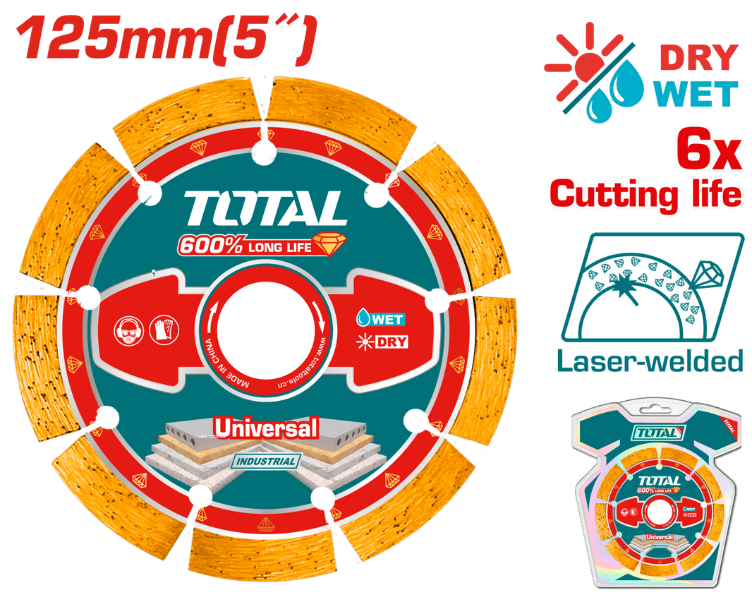 TOTAL disque diamant universel 125 mm segmenté pour construction TAC2171251