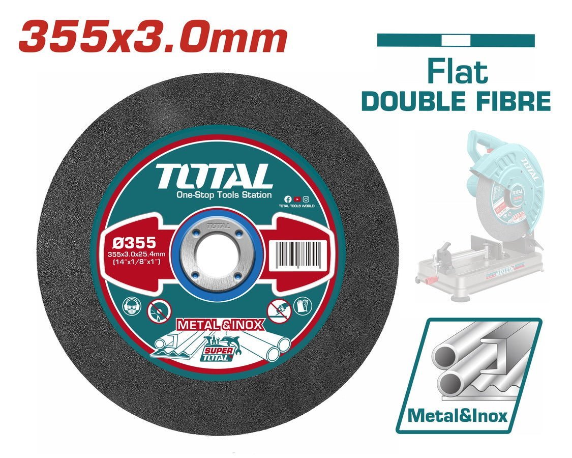 TOTAL disque tronçonner 355 mm 3,0 mm alésage 25,4 mm métal Inox TAC2303558 - SME IMPORT