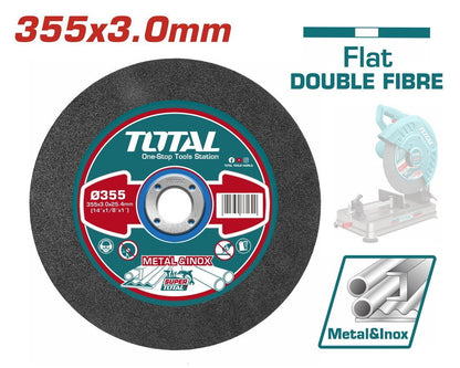 TOTAL disque tronçonner 355 mm 3,0 mm alésage 25,4 mm métal Inox TAC2303558 - SME IMPORT