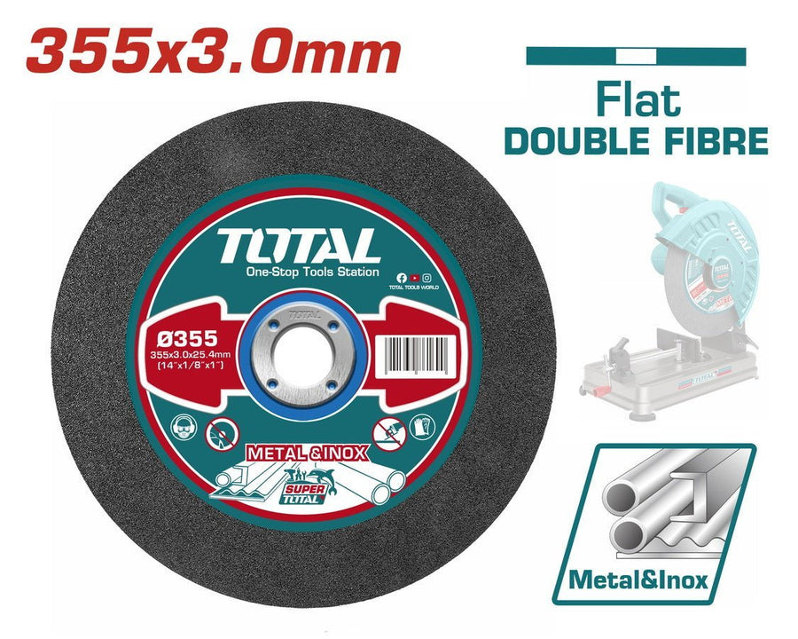 TOTAL disque tronçonner 355 mm 3,0 mm alésage 25,4 mm métal Inox TAC2303558 - SME IMPORT