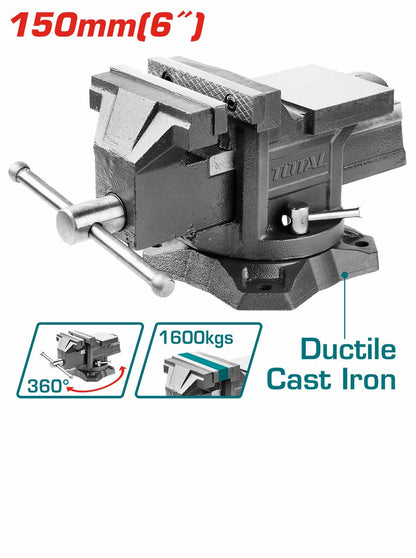 TOTAL ETAU ETABLI 150MM – Étau – TOTAL 150MM – Durable THT6166 - SME IMPORT