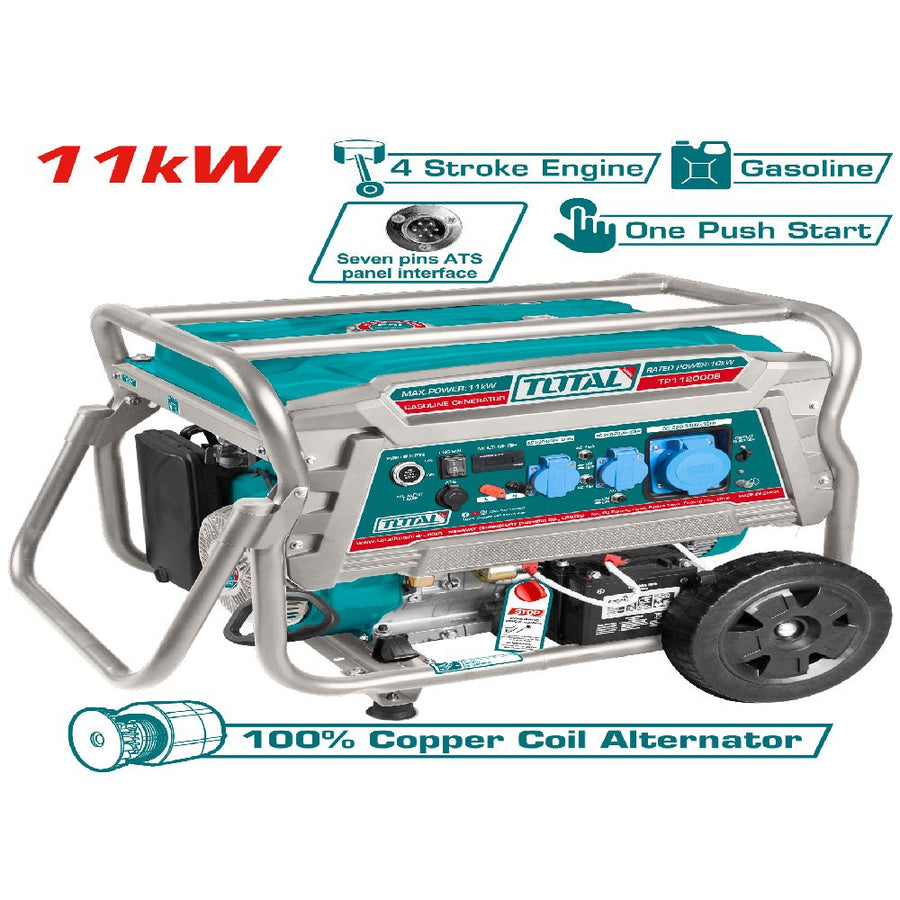 TOTAL groupe électrogène portable 11 kw puissance professionnelle TP1120006