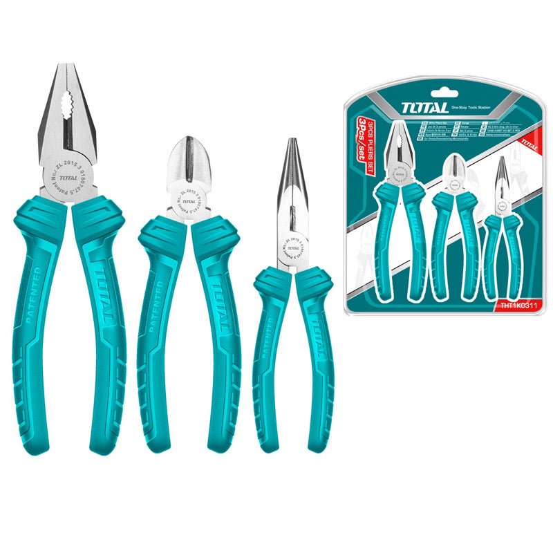 TOTAL jeu de pinces 3 pièces acier haute résistance THTK0311