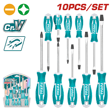 TOTAL jx 10 tournevis acier CrV ergonomiques professionnels THT250610 - SME IMPORT