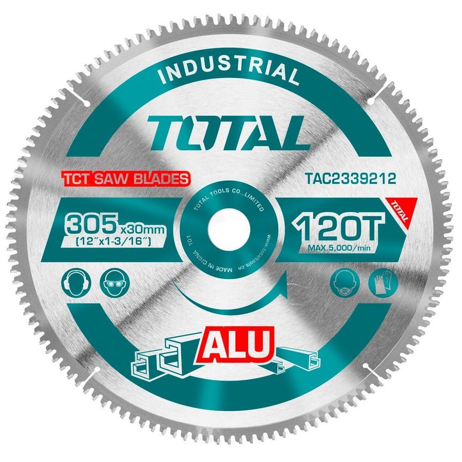 TOTAL lame scie circulaire tct 305 mm 120T 30 mm aluminium profilés TAC2339212 - SME IMPORT