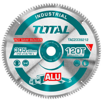 TOTAL lame scie circulaire tct 305 mm 120T 30 mm aluminium profilés TAC2339212