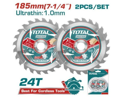TOTAL lames circulaires 185 mm 24 dents ultrathin 1,0 mm alésage 20 mm TAC2331853 - SME IMPORT