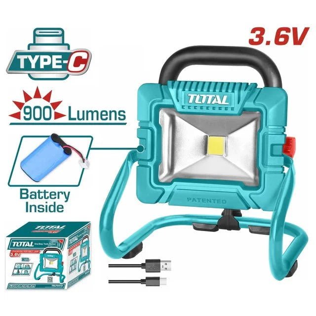 TOTAL lampe portative sans fil 3.6V LED 900 lumens rechargeable TRLF4415 - SME IMPORT