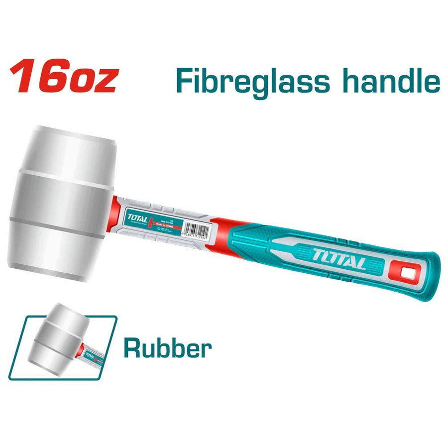 TOTAL maillet en caoutchouc 16 oz poignée fibre de verre THRUH6916 - SME IMPORT