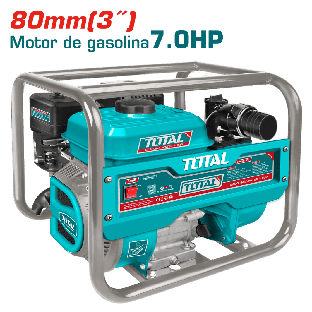 TOTAL motopompe essence 3 pouces 7HP 80 mm aspiration refoulement 4 temps TP3306 - SME IMPORT