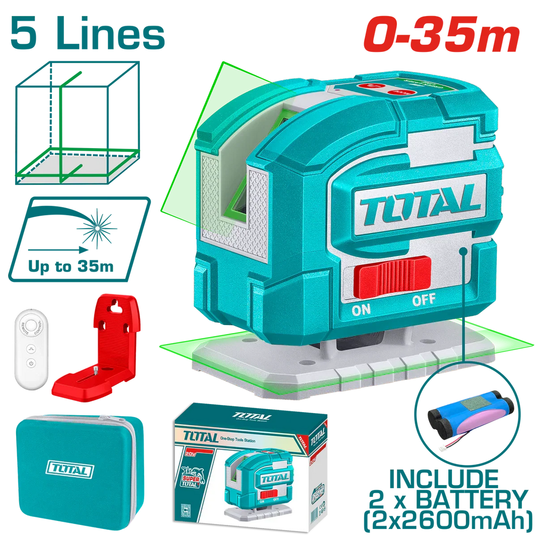TOTAL niveau laser multilignes vert TLL306502 portée 0 à 35 m - SME IMPORT