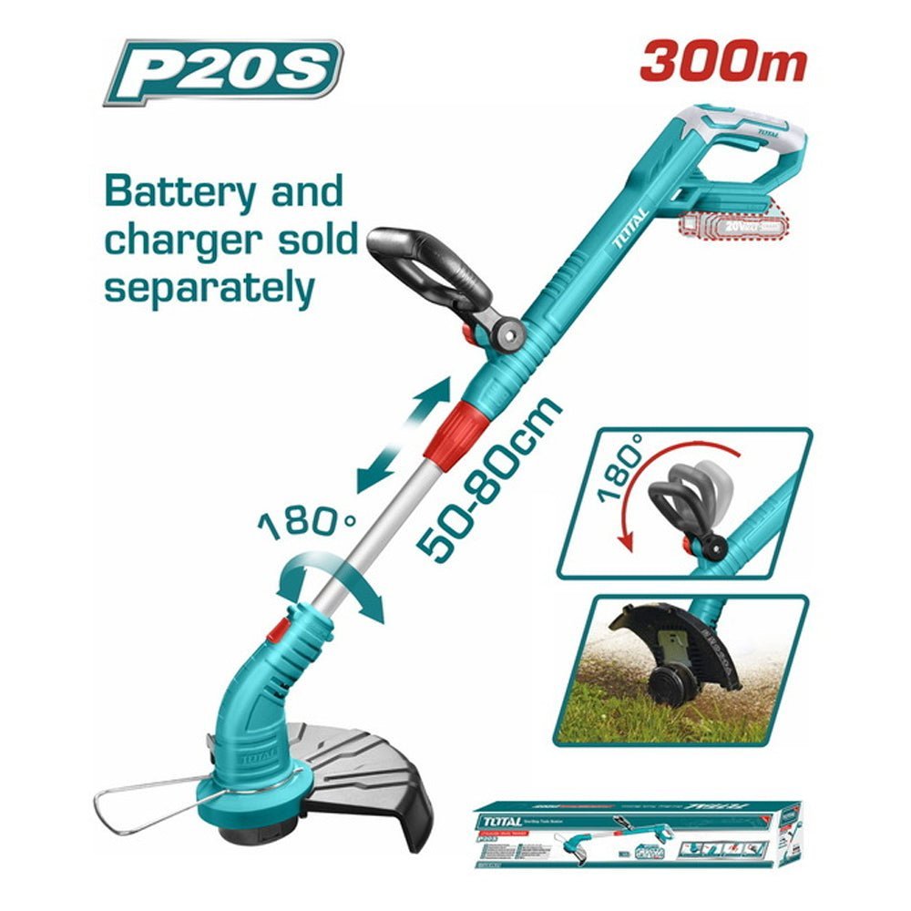 TOTAL P20S débroussailleuse sans fil 20V 300mm télescopique TGTLI20018 - SME IMPORT
