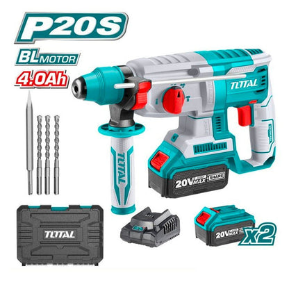 TOTAL P20S marteau perforateur sans fil 20V bl motor 4Ah pack trhli202287 - SME IMPORT
