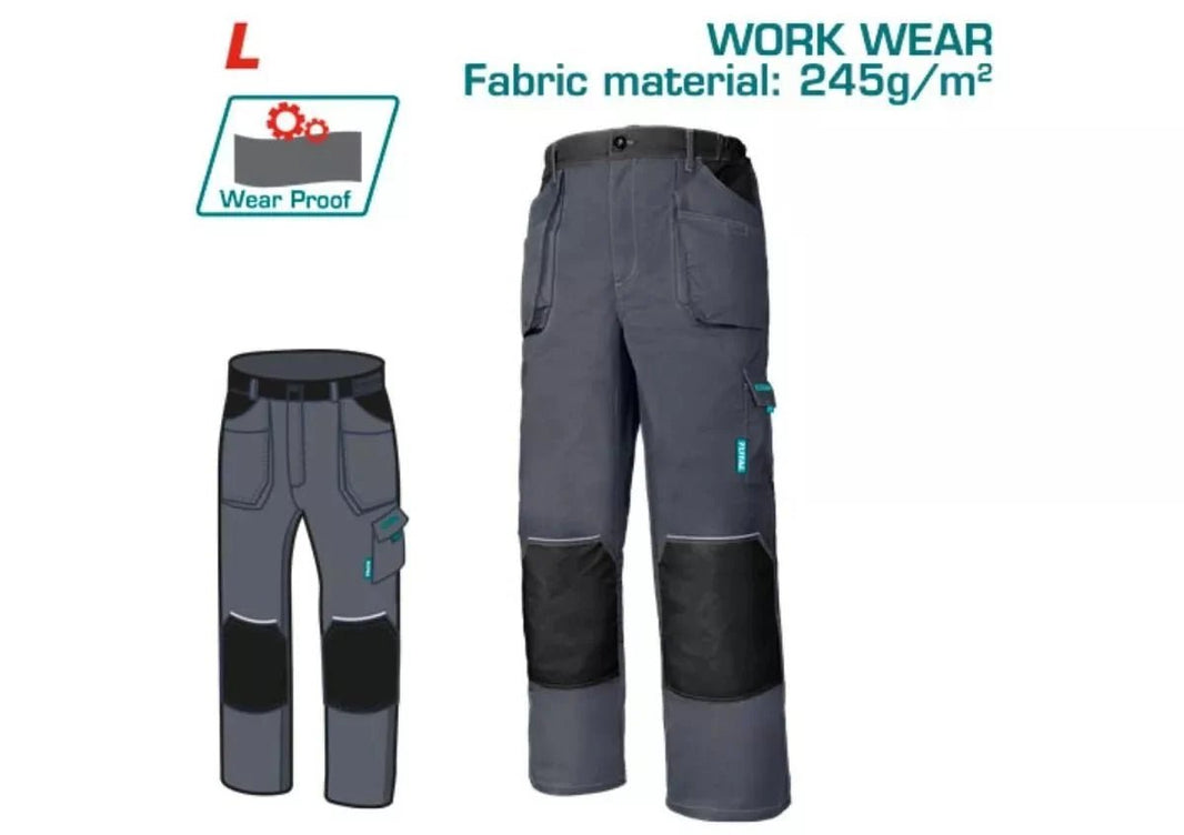 TOTAL pantalon de travail taille l 245 g/m² durable professionnel TSP6022.L - SME IMPORT