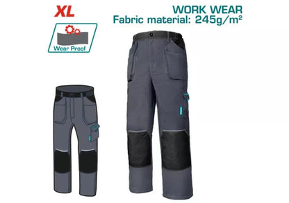TOTAL pantalon de travail xl en tissu coton/poly 245 G/m2 TSP6022.XL - SME IMPORT