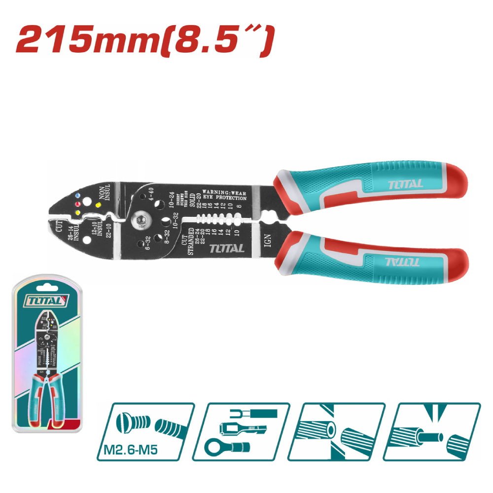 TOTAL pince à dénuder multifonction 215 mm haute performance THT15851 - SME IMPORT