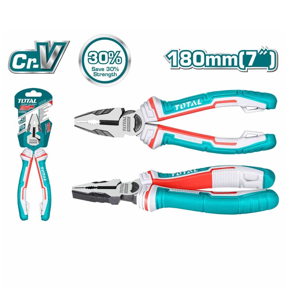 TOTAL pince universelle 180 mm acier CrV chrome vanadium THT210706S - SME IMPORT