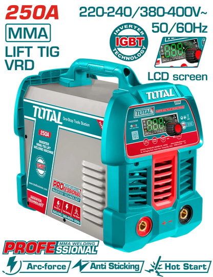 TOTAL poste soudure inverter 250A 220V 380V mma tig pro igbt TW225089