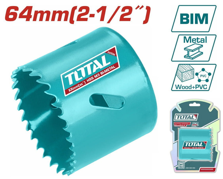 TOTAL scie cloche bim 64 mm 2-1/2 pouces haute performance TAC410641 - SME IMPORT