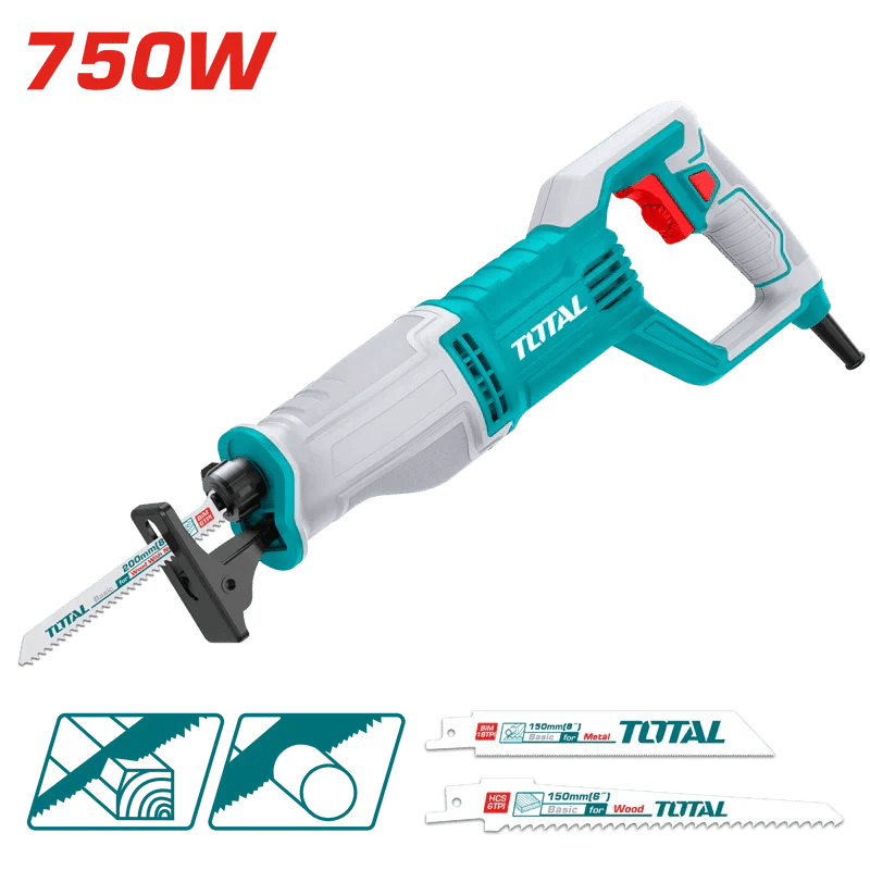 TOTAL scie sabre filaire 750 w 0–2 800 coups/min bois métal PVC TS100756 - SME IMPORT