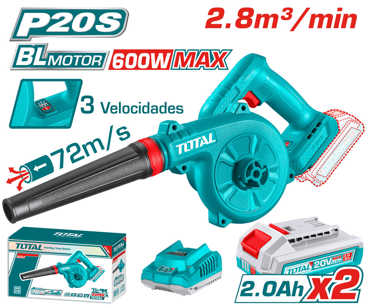 TOTAL souffleur sans fil 20V 2Ah léger et puissant TABLI20682 - SME IMPORT