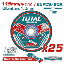 TOTAL tools disques découpe Inox 115X22,2X1 pour métal 25 pièces TAC11011525 - SME IMPORT