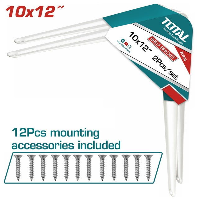 TOTAL tools equerres etageres metalliques 10x12 pouces paire TSB11012 - SME IMPORT