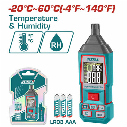 TOTAL tools thermo hygromètre numérique température et humidité TETHT031 - SME IMPORT