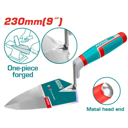 TOTAL truelle de maçon 230 mm forge monobloc pour mortier THT82909