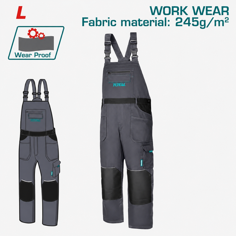 Salopette de travail TOTAL TSP6033.L, taille L