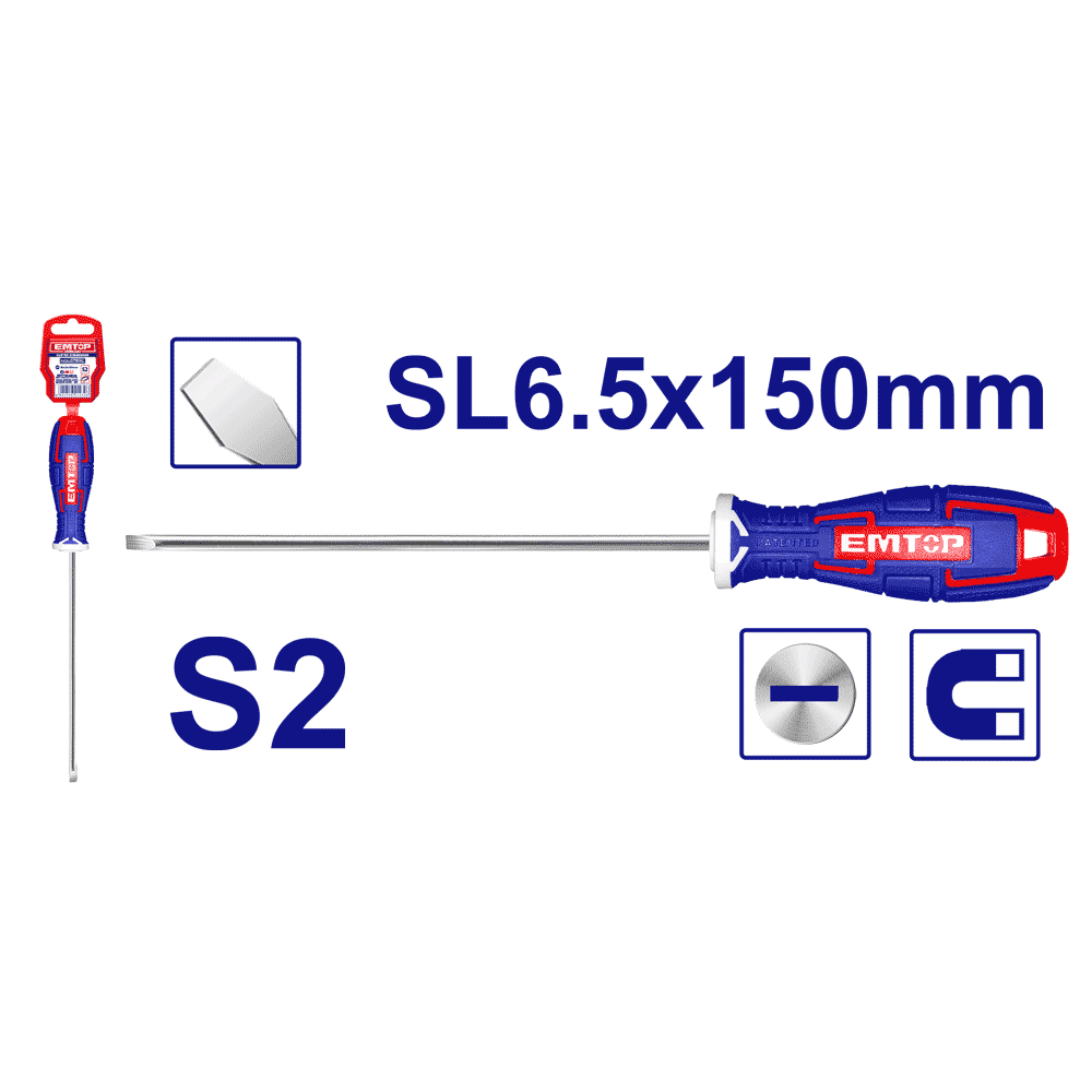 Tournevis francais S2 SL6.5X150 EMTOP ESDRSL6602 - SME IMPORT