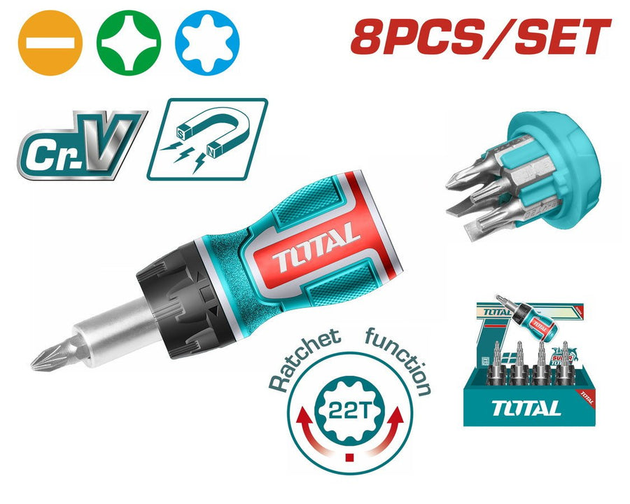 Tournevis inter 8 en 1 ergonomique TOTAL Tacsds1726 - SME IMPORT