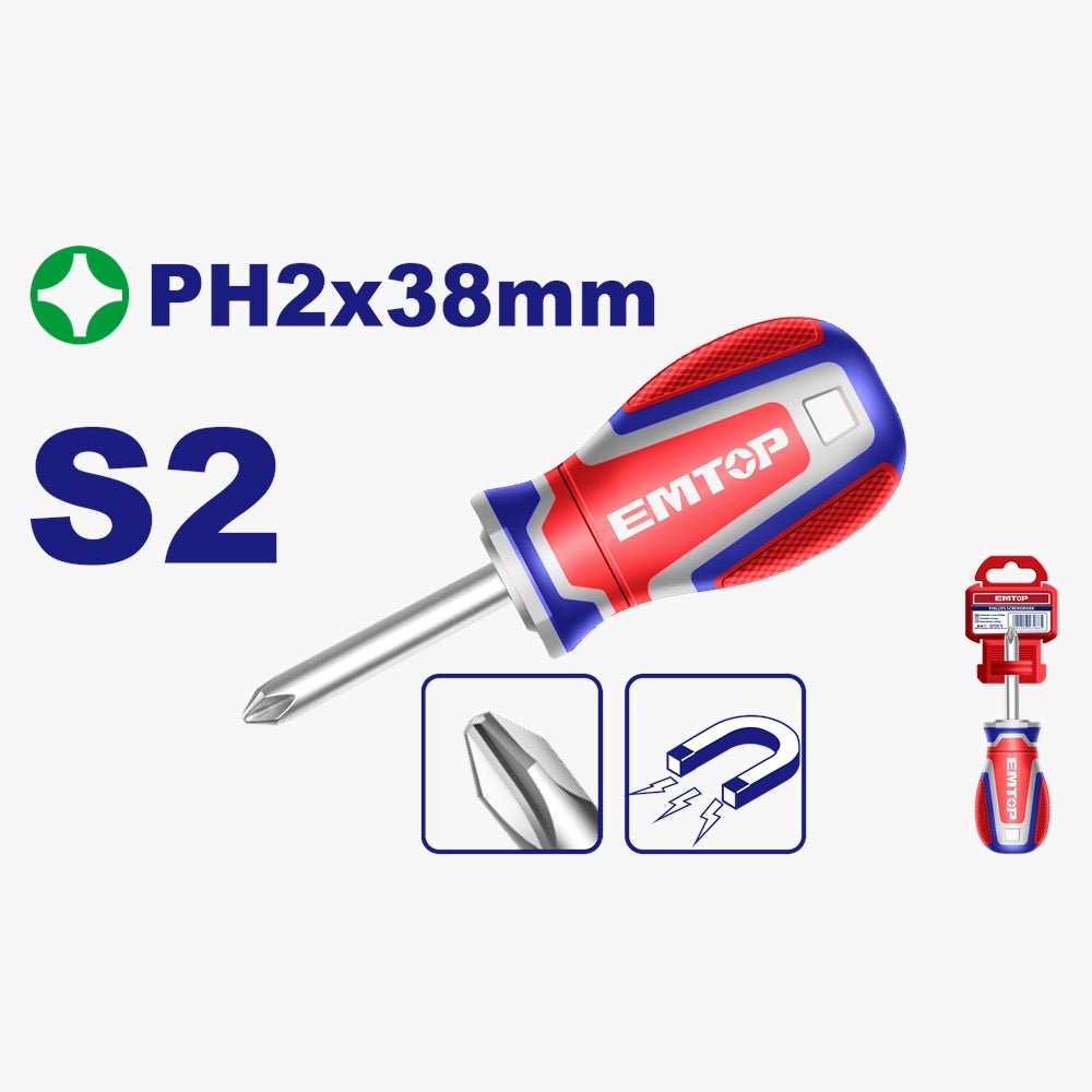 Tournevis PH2*38MM EMTOP ESDPH2038 - SME IMPORT