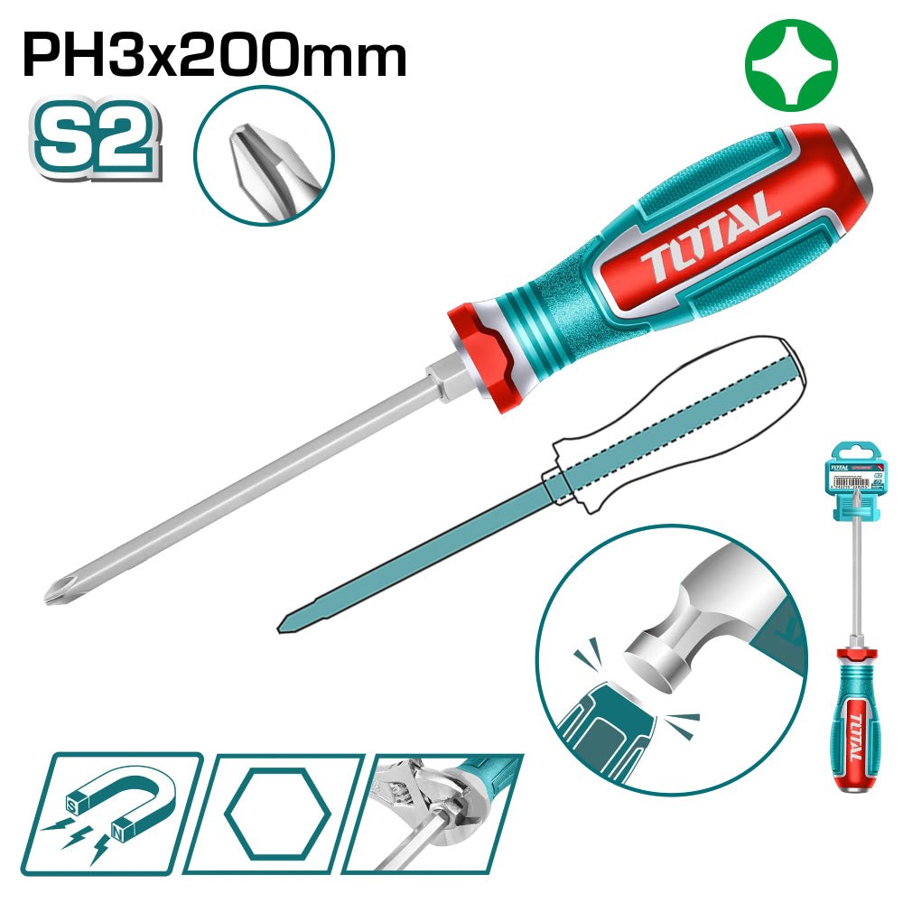 Tournevis PH3 200 mm magnétique S2 précision TGTPH3200 - SME IMPORT