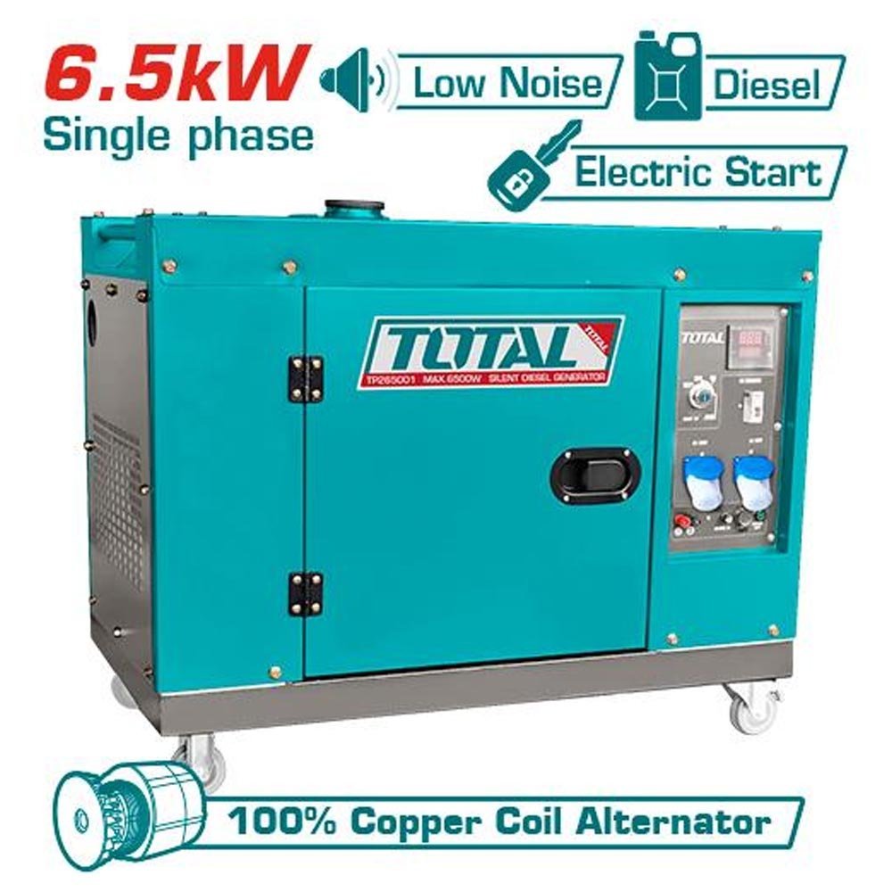 TP265001- groupe électrogène TOTAL 6,5 kw diesel silencieux - SME IMPORT