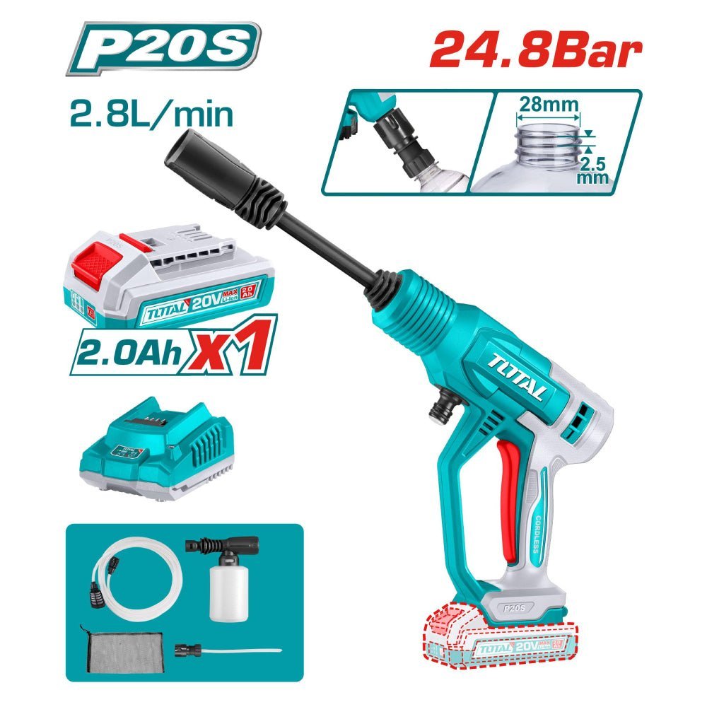 TPWLI20362 – nettoyeur haute pression TOTAL 20V – portable - SME IMPORT