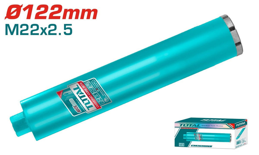 Trépan diamanté Ø122 mm M22x2.5 pour découpe béton armé TOTAL TAC2811221 - SME IMPORT