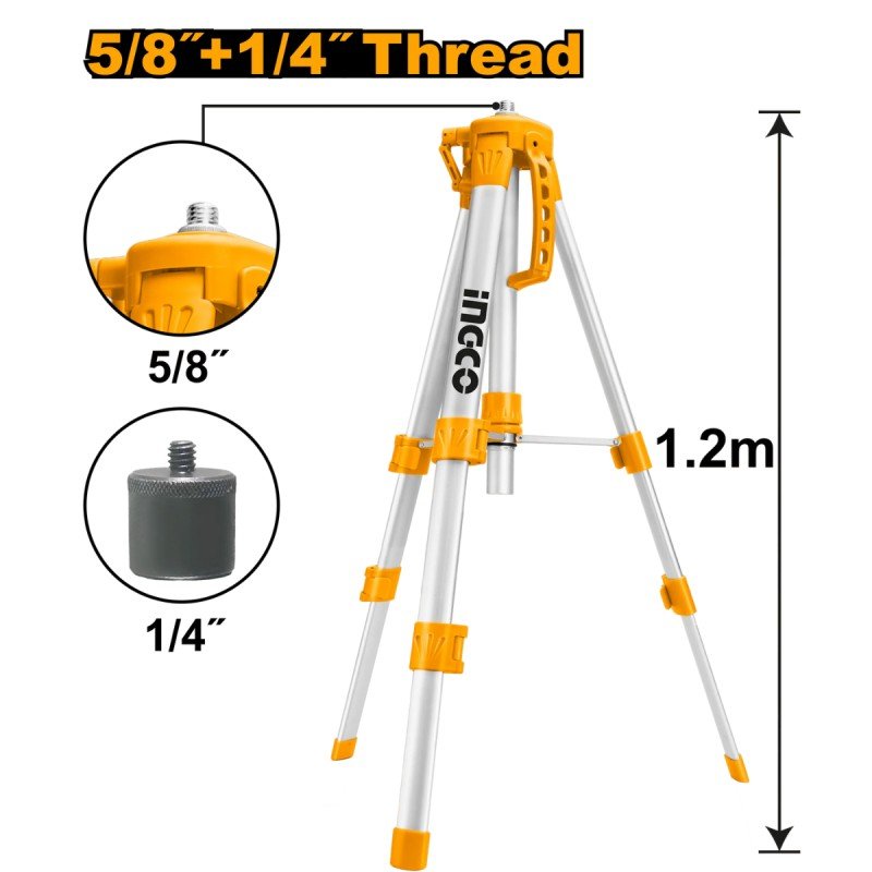 Trépied en aluminium Ingco HLLT01152 pour niveaux laser