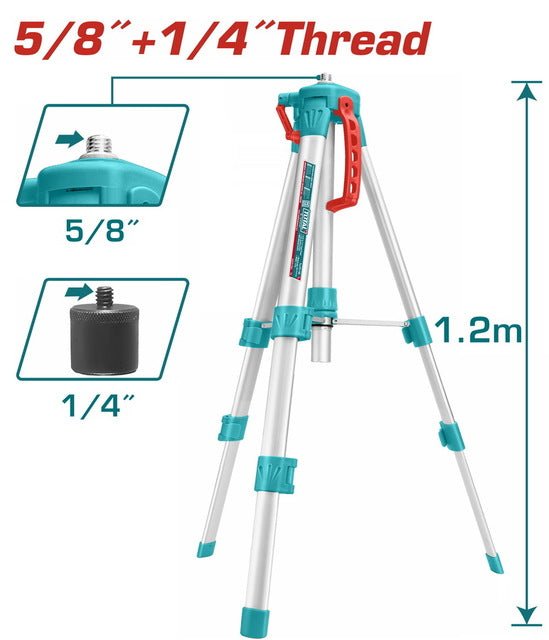 Trépied niveau laser aluminium léger 1,2 m TLLT01152 - SME IMPORT