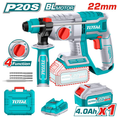 TRHLI202081 - Marteau Perforateur Total 20V 4Ah - Perçage - SME IMPORT