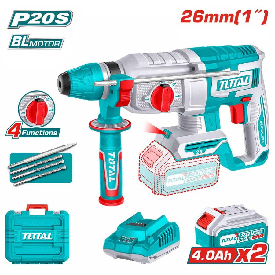 TRHLI202682 – Marteau Perforateur Total 20V 4Ah SDS Plus - SME IMPORT